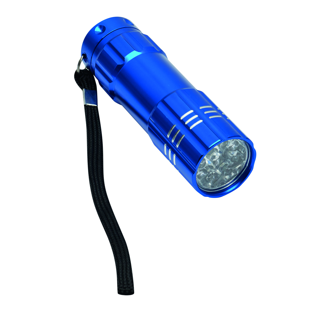 POWERFUL - Robuust uitgevoerde LED zaklamp van metaal - blauw