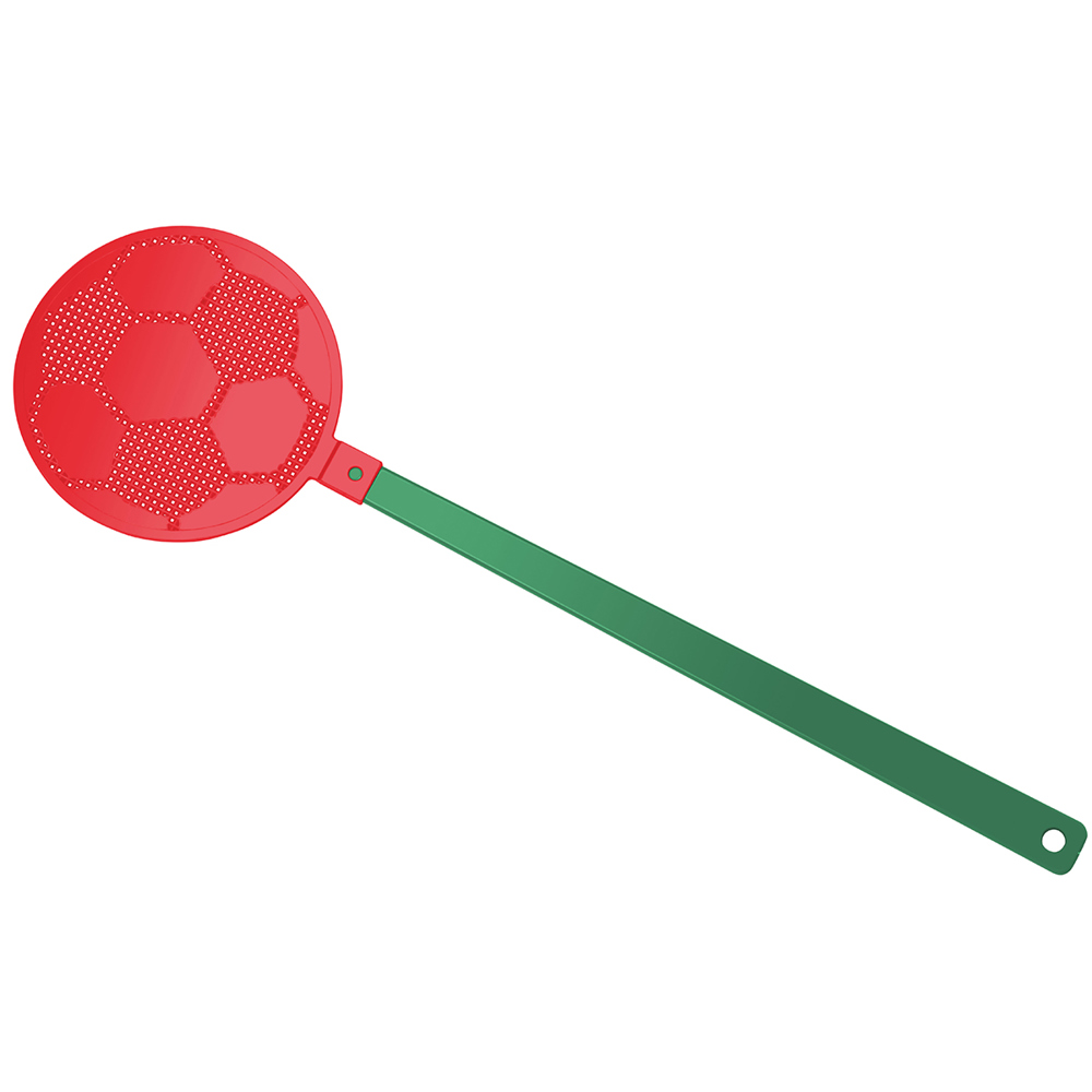 Vliegenmepper "voetbal" - groen/rood