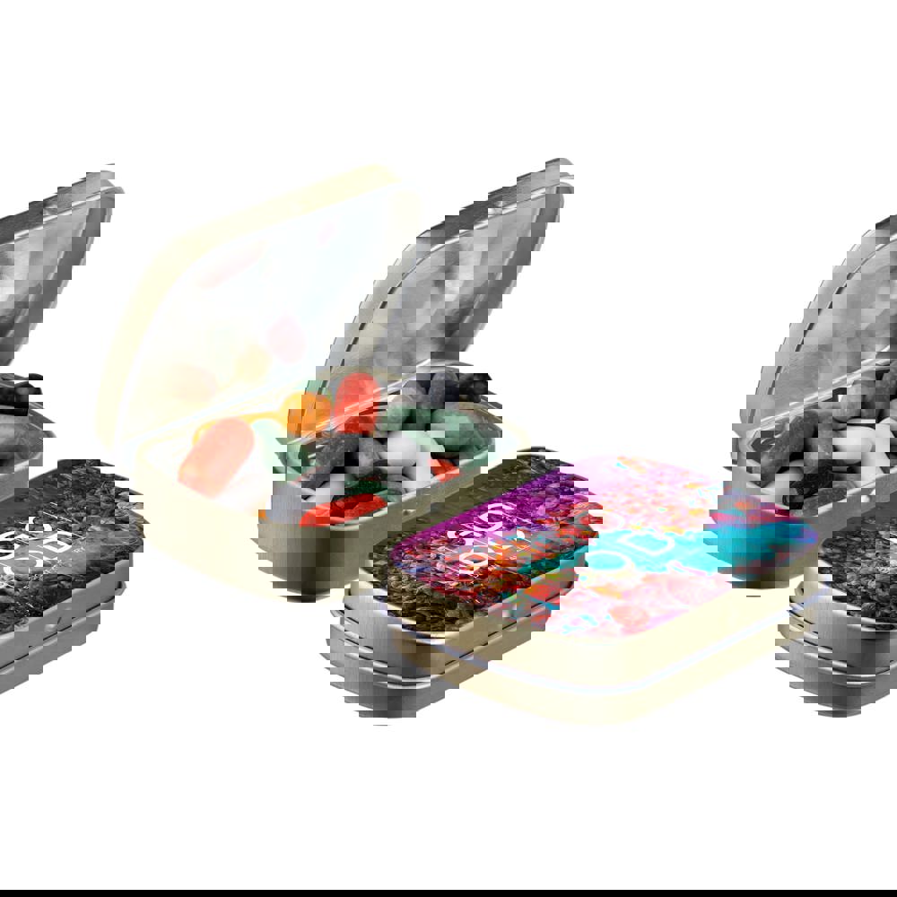 Mini scharnierblikje met snoep