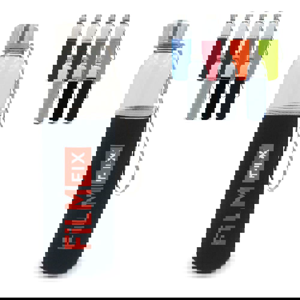 Waterfles glas met sleeve 500ml