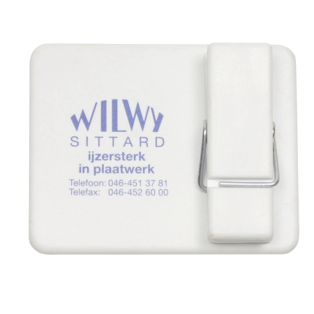 Wandplaatje met knijper - wit/wit