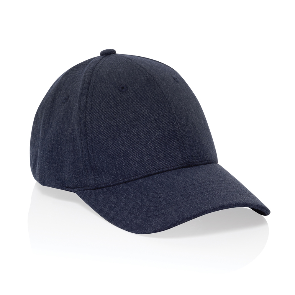 Milo AWARE™ recycled heather 6 paneel cap 200gr - donkerblauw (± PMS navy)