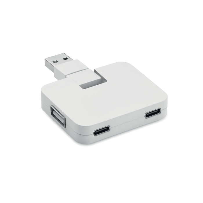 SQUARE-C - 4-poorts USB-hub - Wit