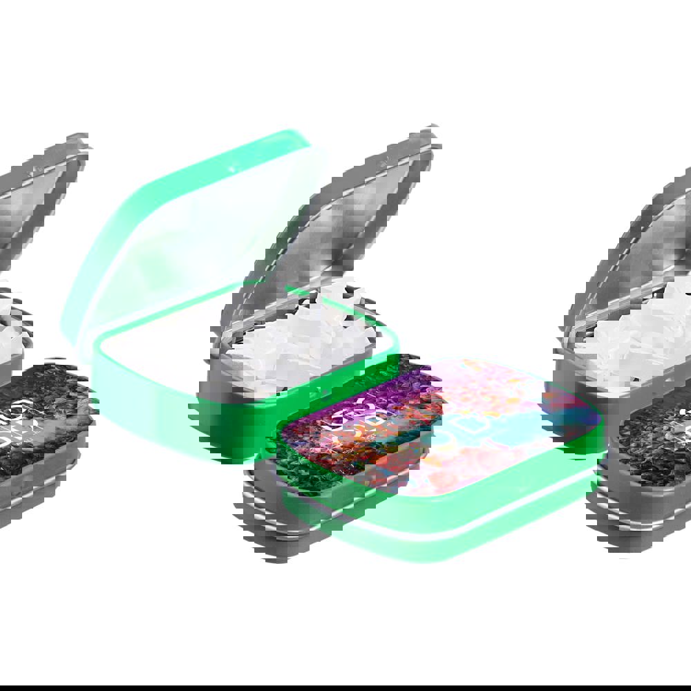 Mini scharnierblikje met vorm pepermunt - Groen