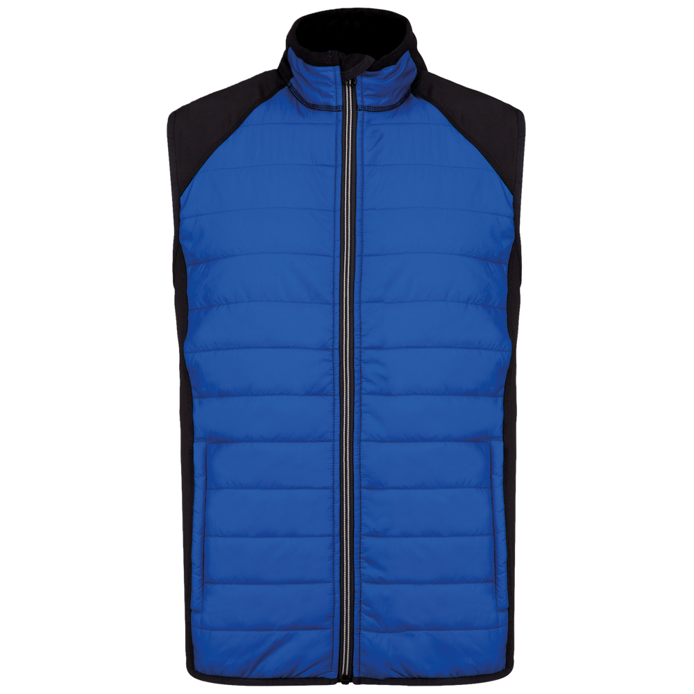 PA235 - BODYWARMER IN TWEE STOFFEN - Dark Royal Blue / Black