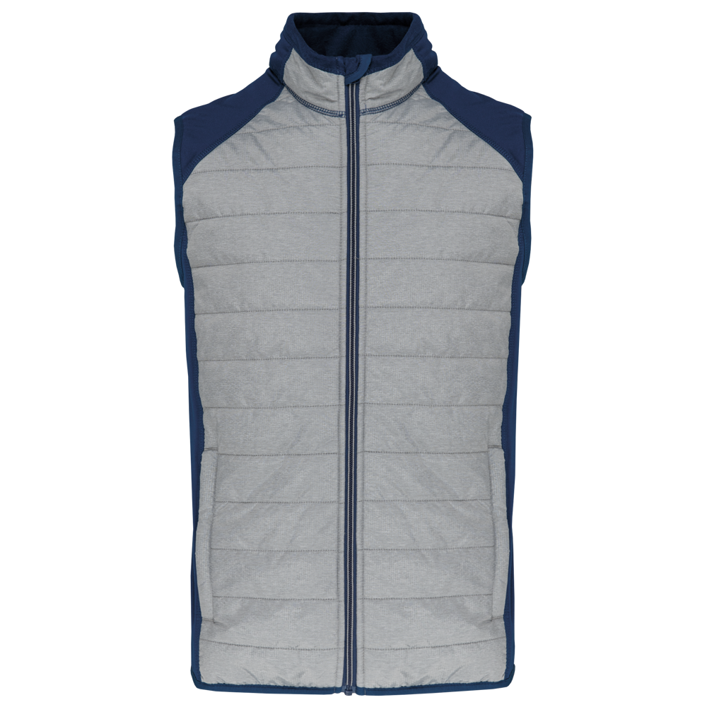 PA235 - BODYWARMER IN TWEE STOFFEN - Marl Grey / Sporty Navy