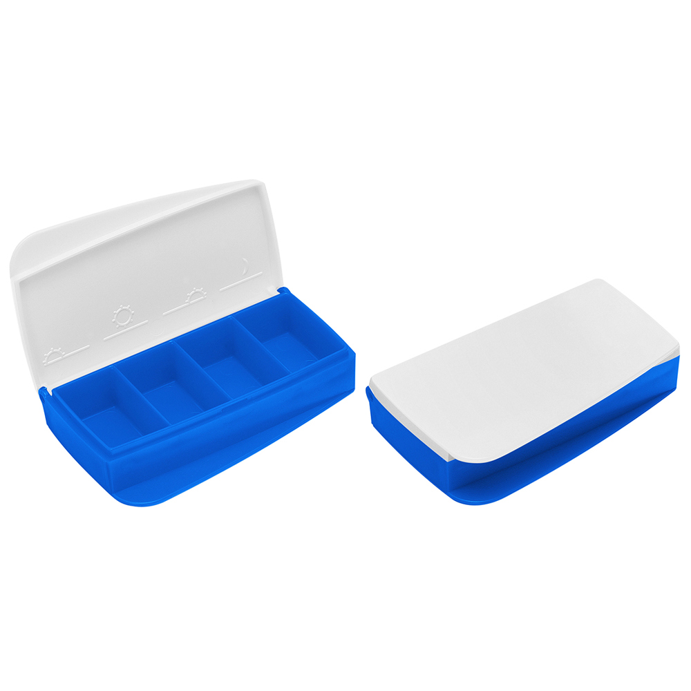 Pillendoosje "Alpha" - wit/blauw