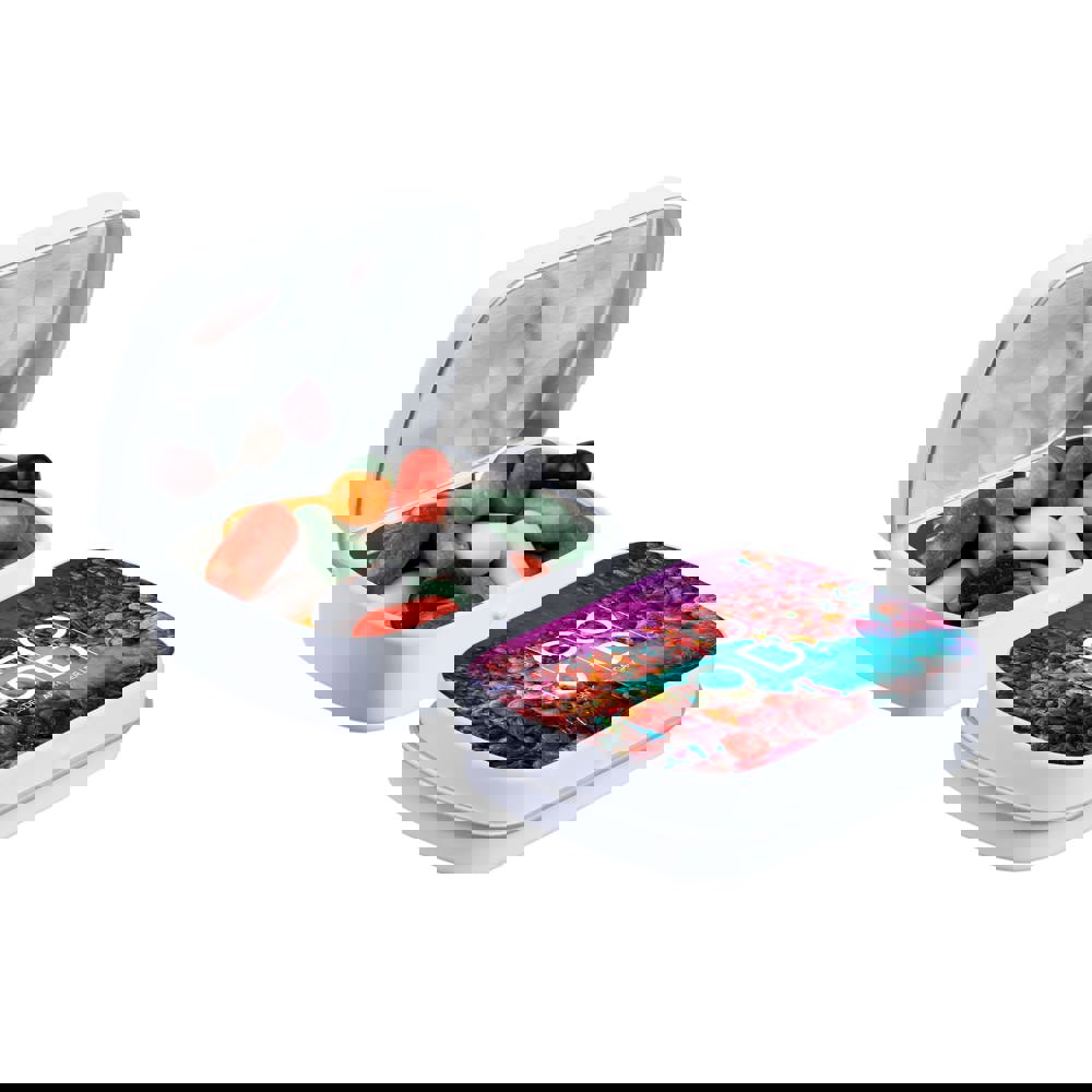 Mini scharnierblikje met snoep