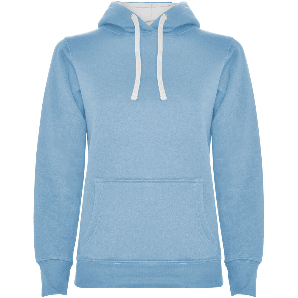 Urban hoodie voor dames - Hemelsblauw, Wit