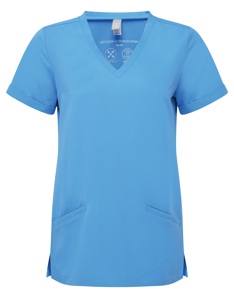 NN310 - Stretch tuniek met korte mouwen voor dames - Ceil blue