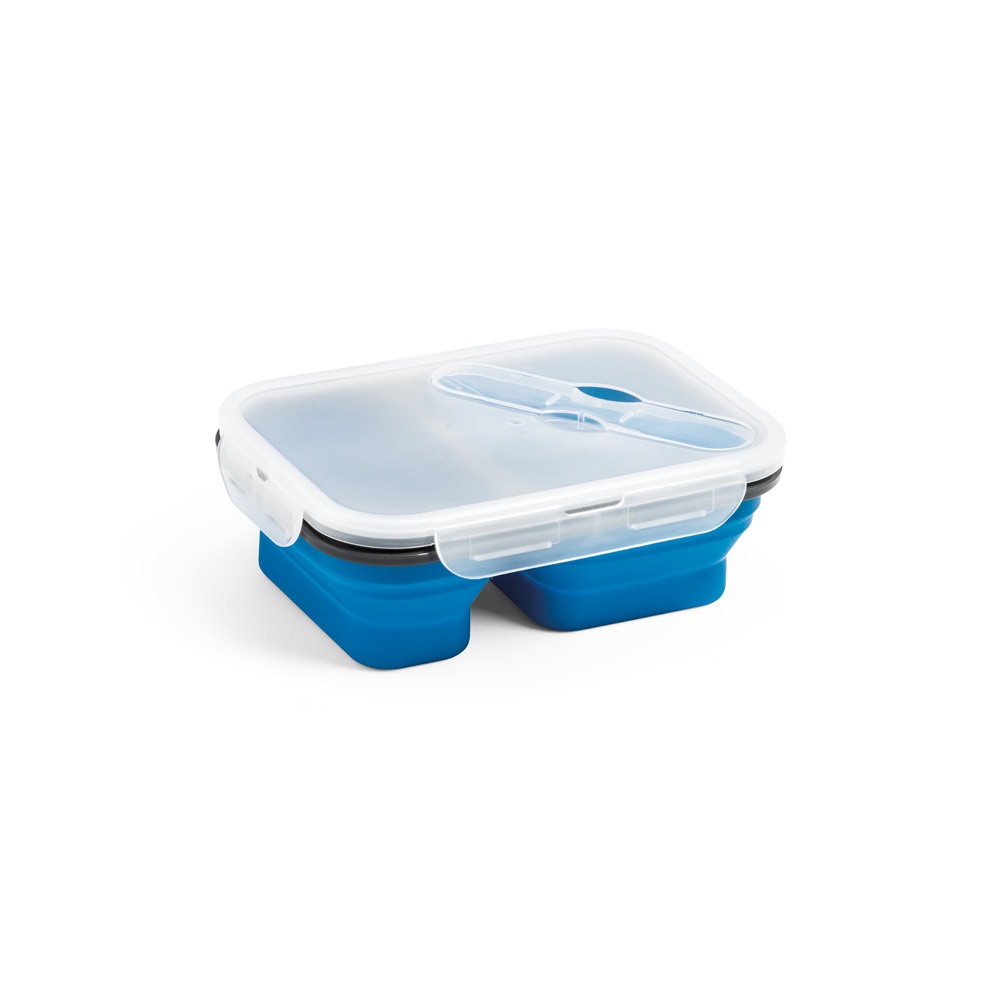DILL. Lunchdoos. Intrekbare hermetische doos in siliconen en PP (480 en 760 mL) - Blauw