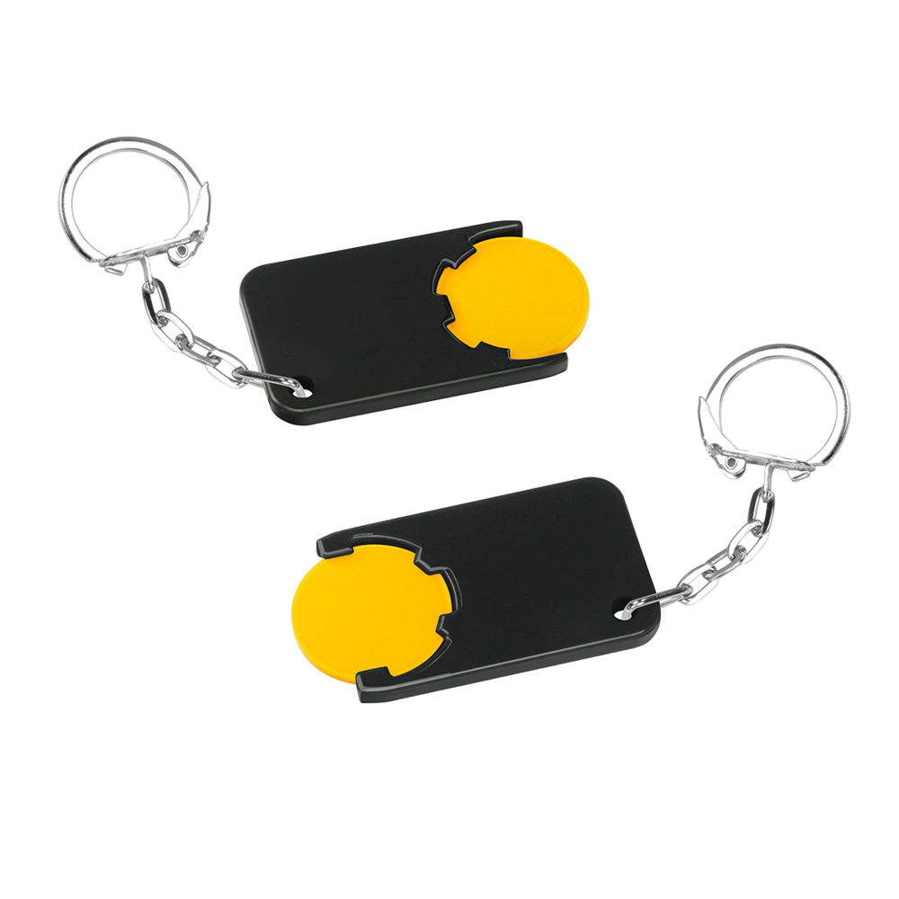 Chiphouder met winkelwagenmuntje 1€ "Beta" - geel/zwart