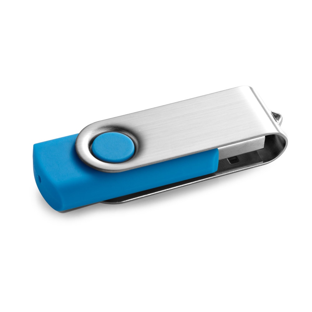 CLAUDIUS 8GB. 8 GB USB-stick met metalen clip - Licht blauw