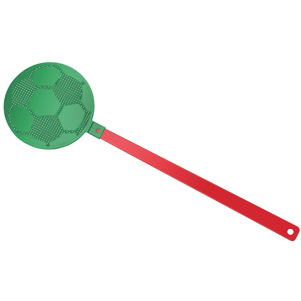 Vliegenmepper "voetbal" - rood/groen