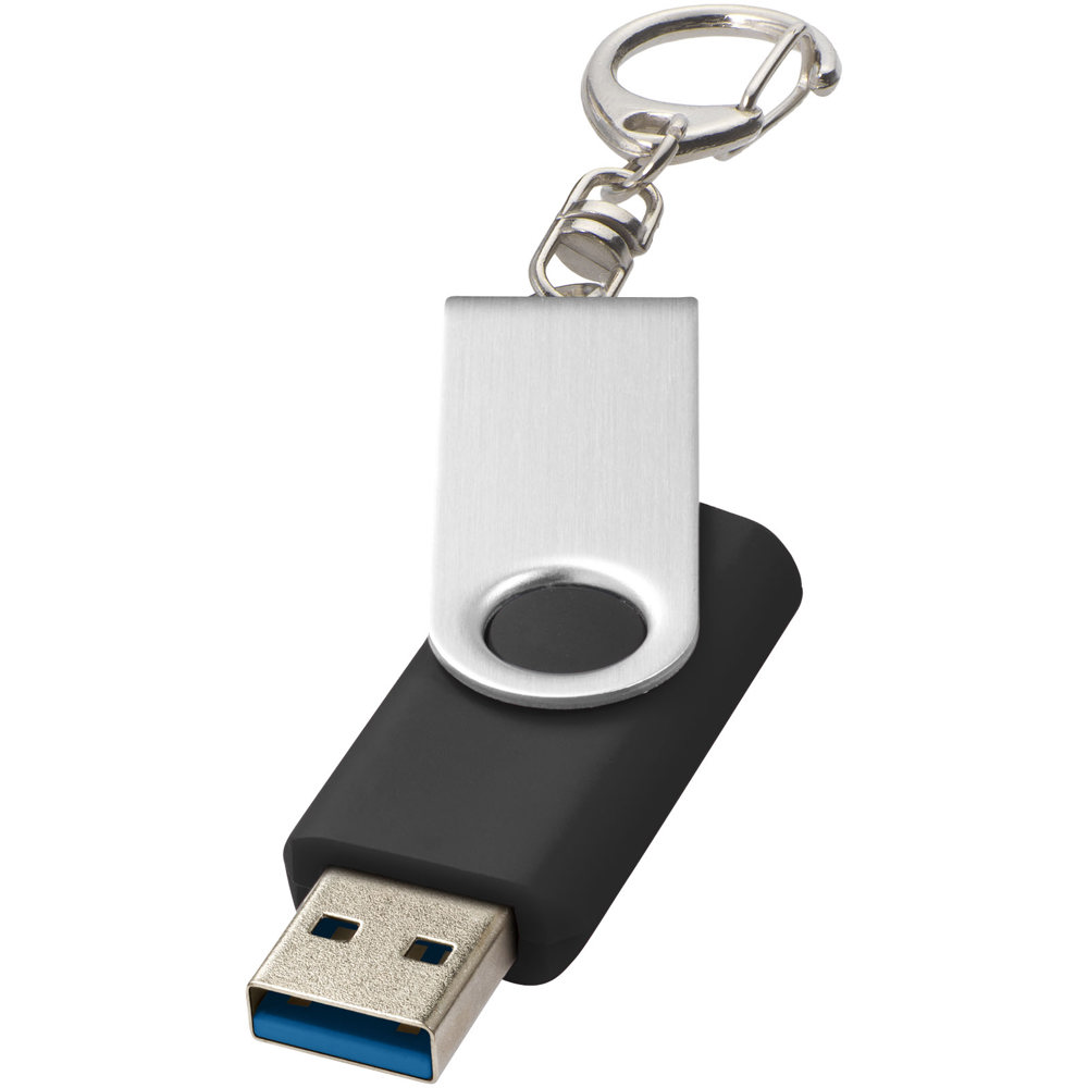 Rotate USB 3.0 met sleutelhanger - Zwart