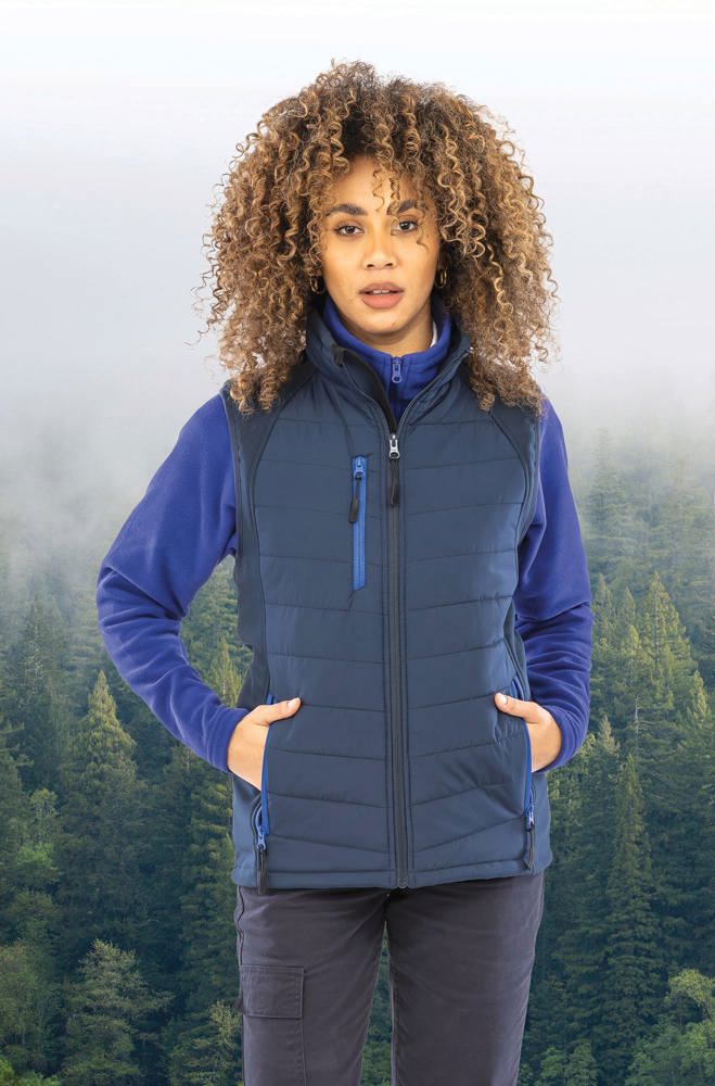 R238X - Black compass gewatteerde softshell bodywarmer