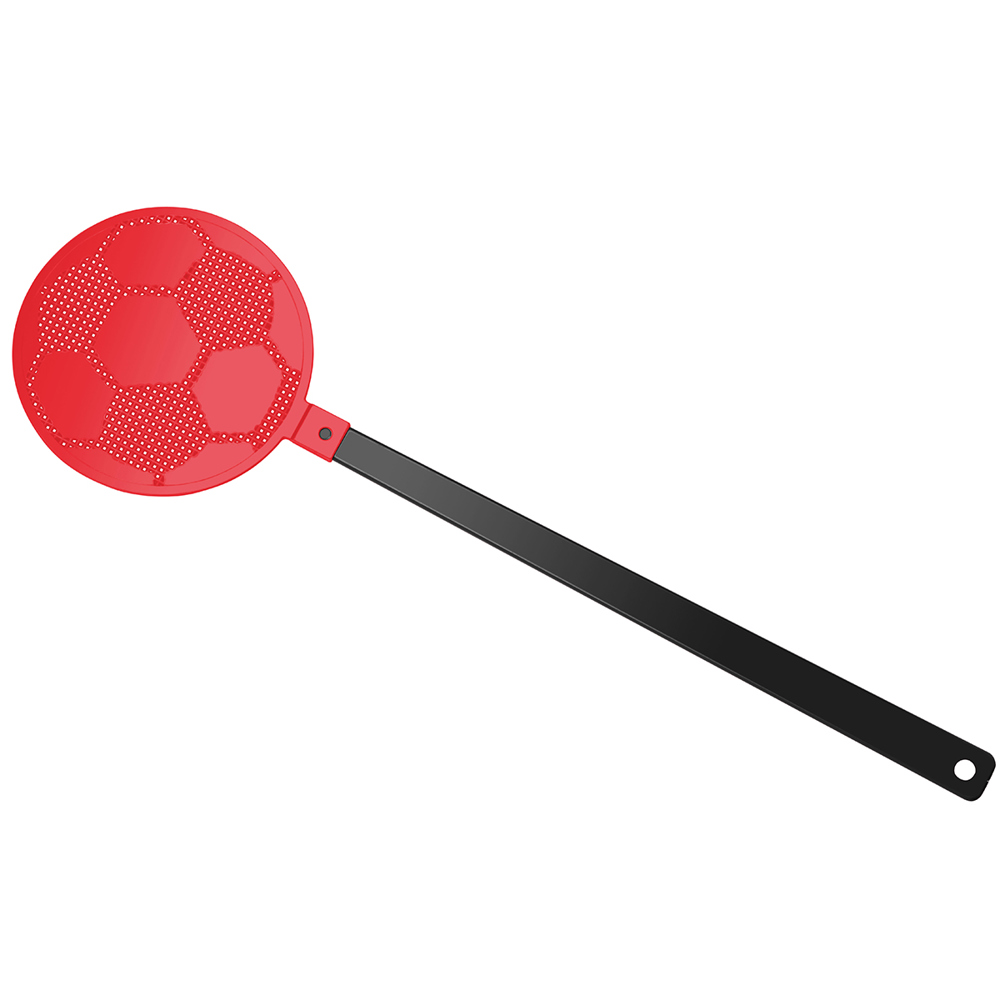 Vliegenmepper "voetbal" - zwart/rood