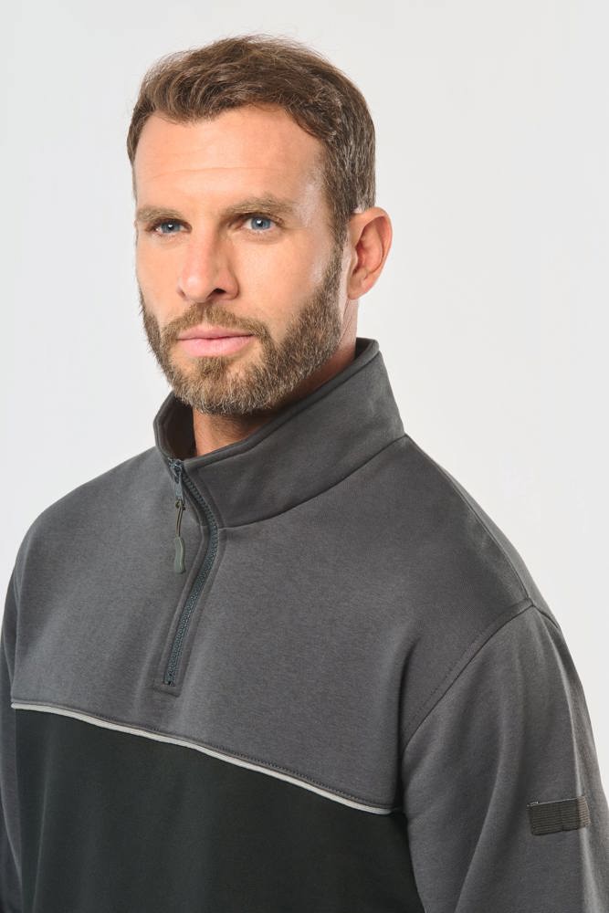 WK404 - Ecologische uniseks sweater met ritskraag