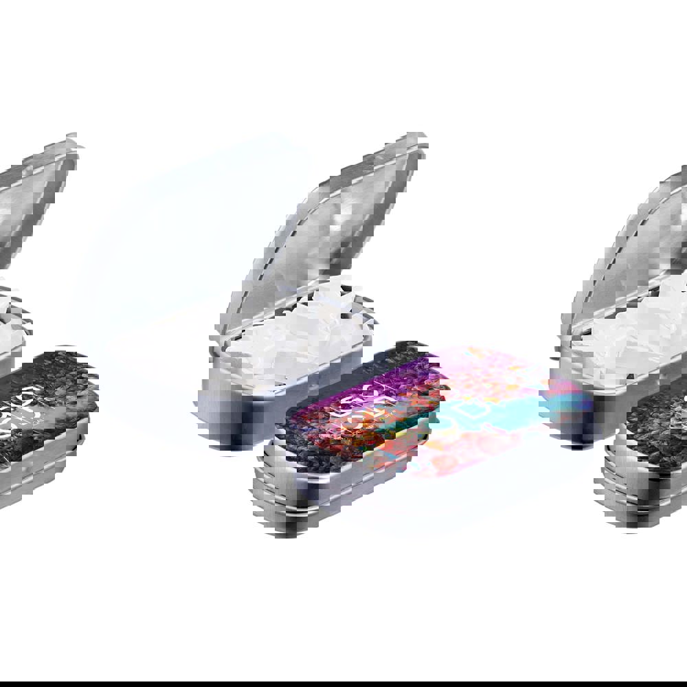 Mini scharnierblikje met vorm pepermunt - Zilver