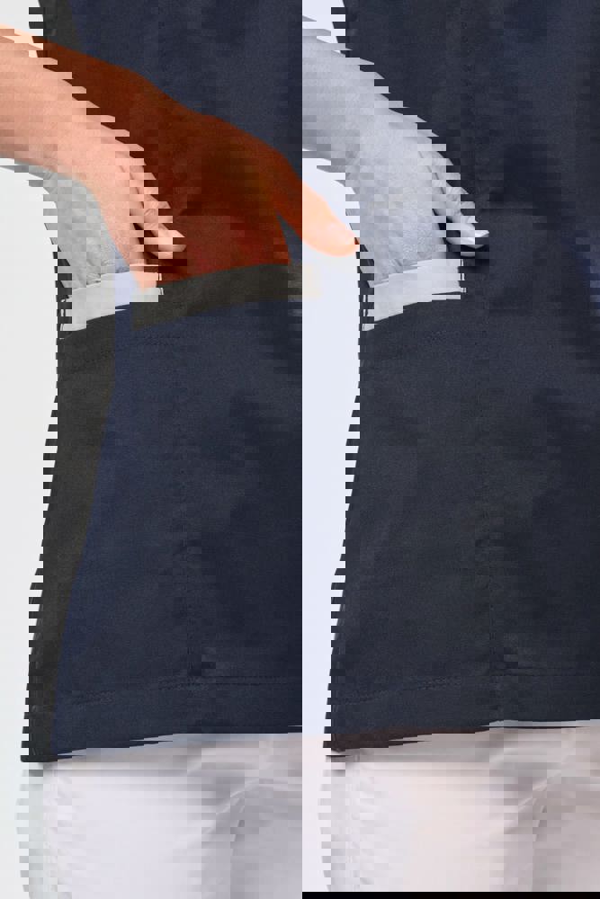 WK506C - Damesblouse in polykatoen met drukknopen