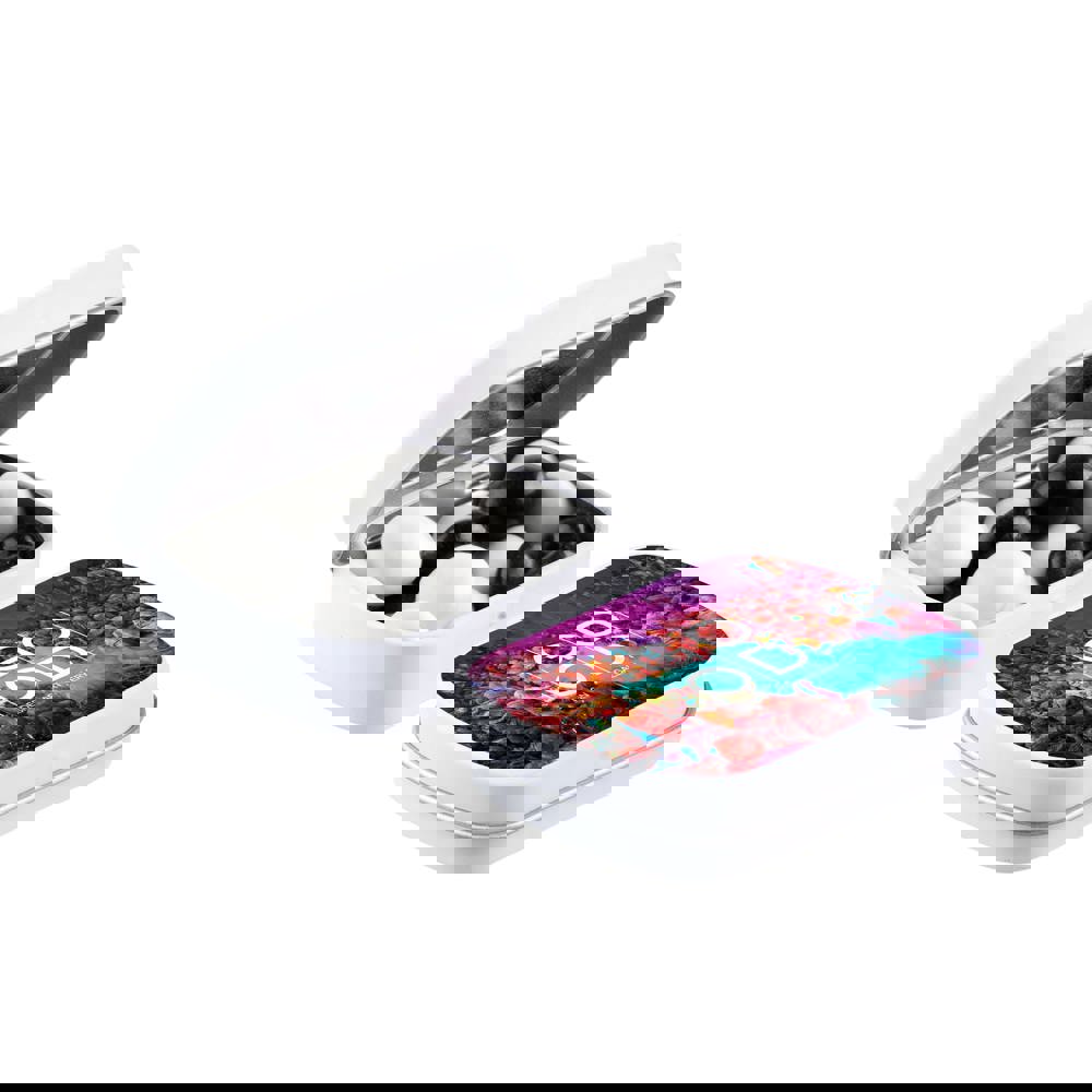 Mini scharnierblikje met snoep - Mat wit