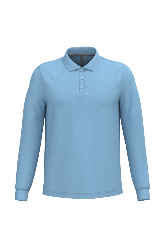 - Polo lange mouwen - Sky Blue