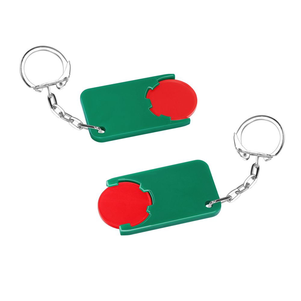 Chiphouder met winkelwagenmuntje 1€ "Beta" - rood/groen