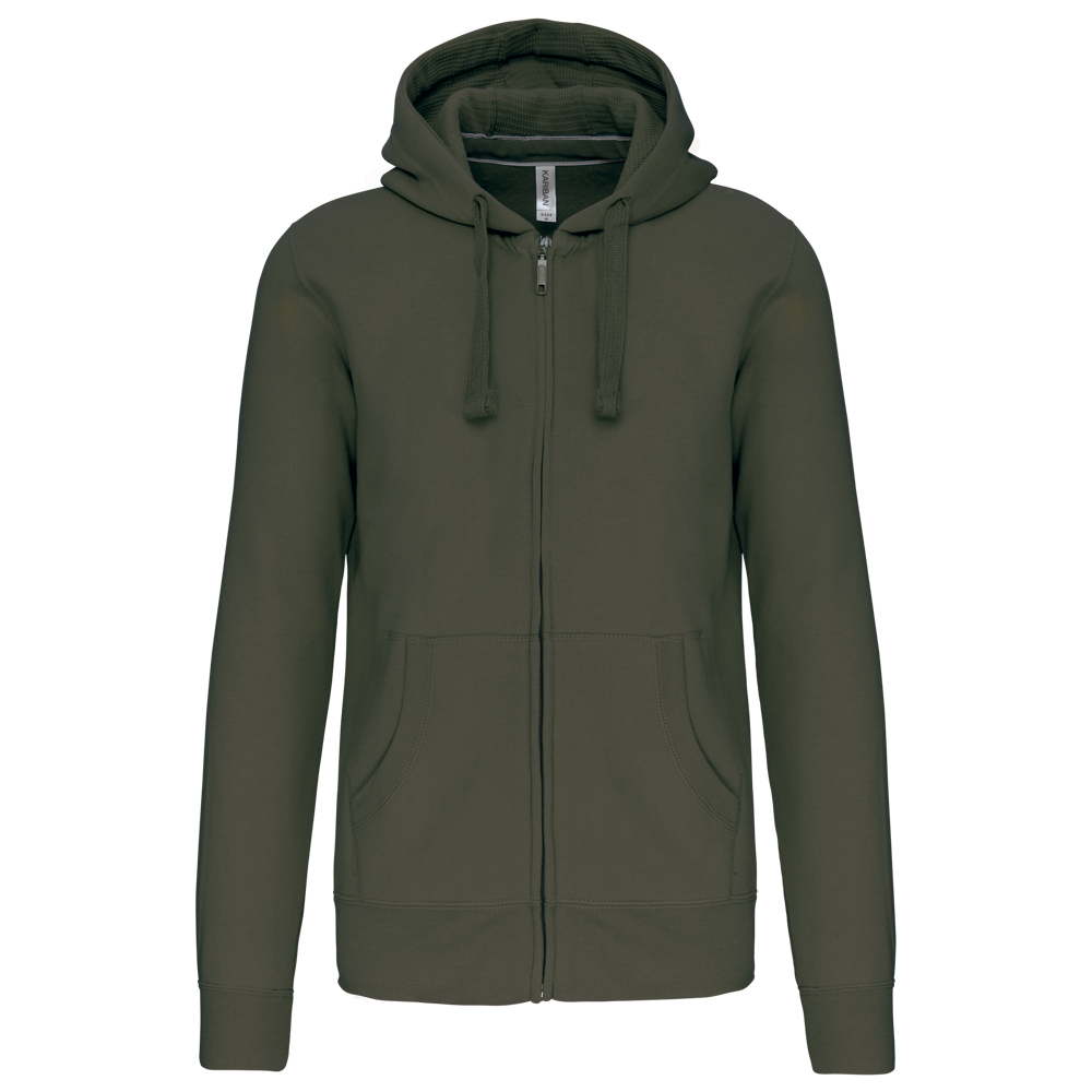 - Hooded Sweater Met Rits - Dark Khaki