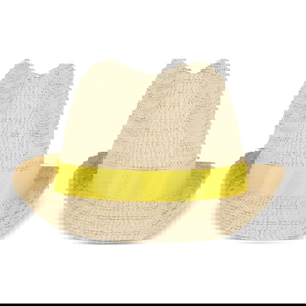 Strohoed met gekleurde band