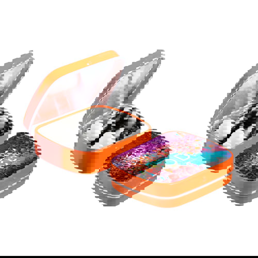 Mini scharnierblikje met snoep - Oranje