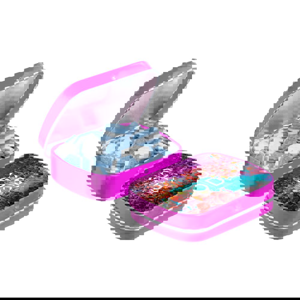 Mini scharnierblikje gevuld met pepermunt - fuchsia