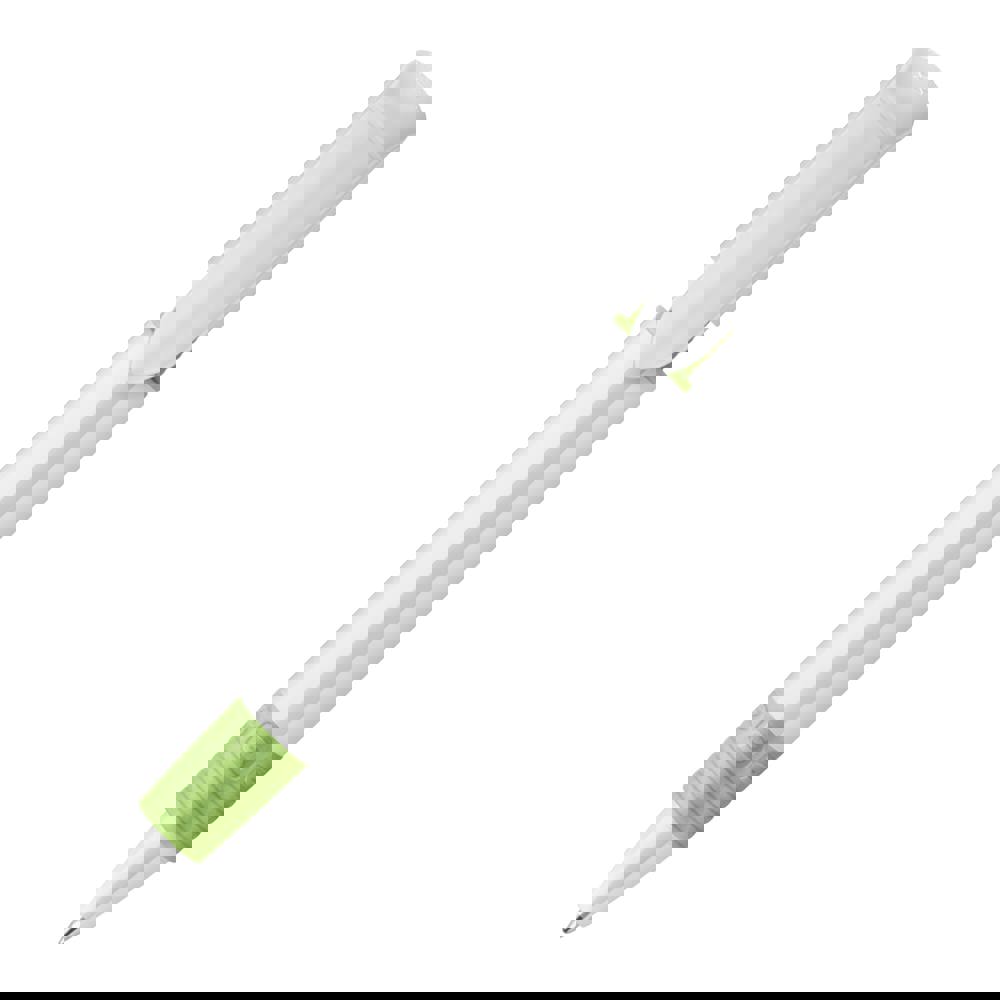 Balpen S40 Grip hardcolour - Wit / Lichtgroen