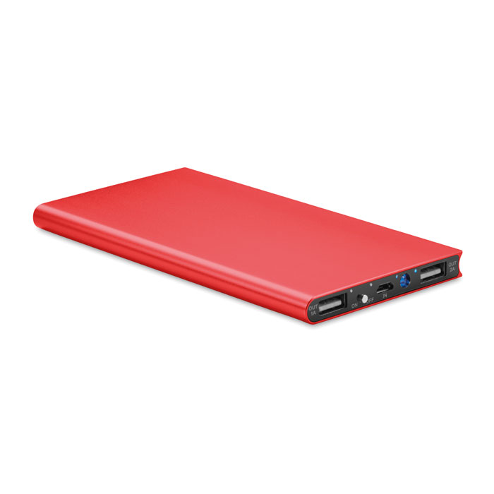POWERFLAT8 - PowerBank 8000 mAh - Rood