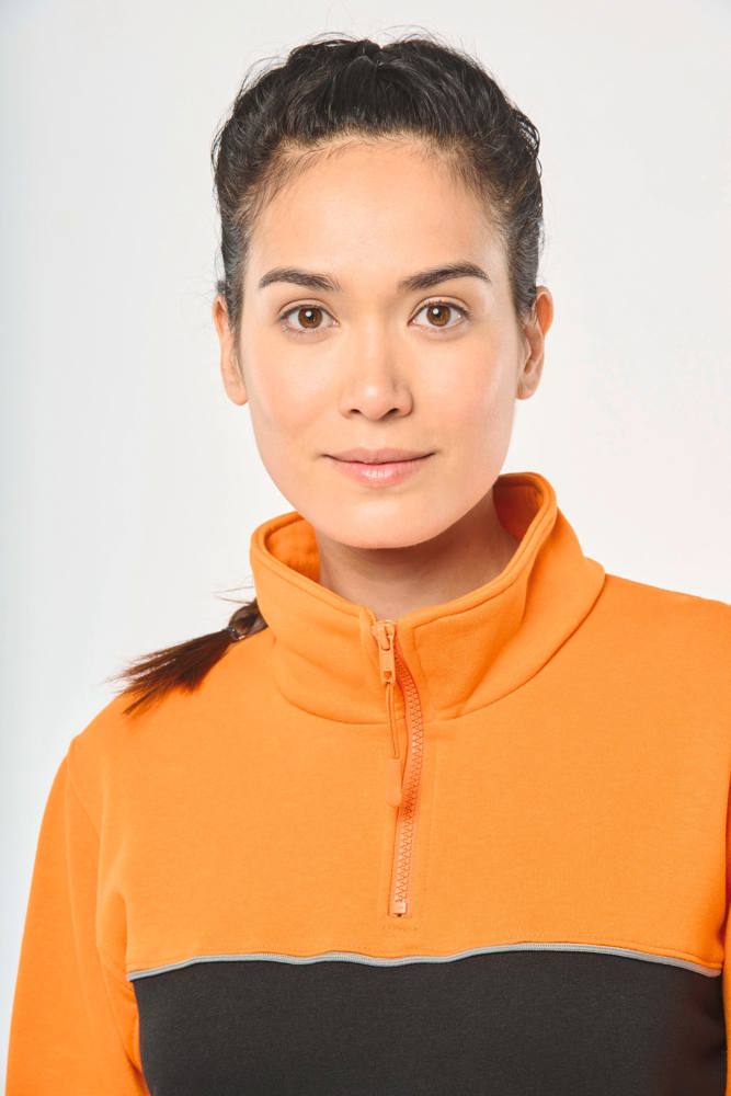 WK404 - Ecologische uniseks sweater met ritskraag