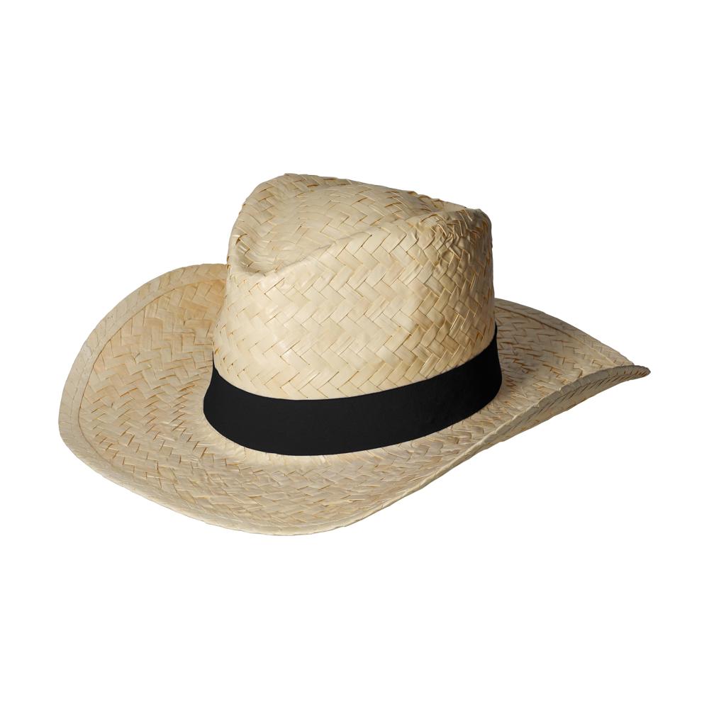 Strohoed "Texas" - natuur/zwart