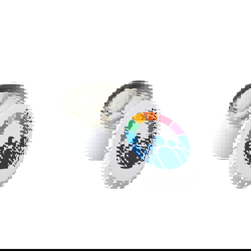 Hoog mini clic-clac blikje met vorm pepermunt