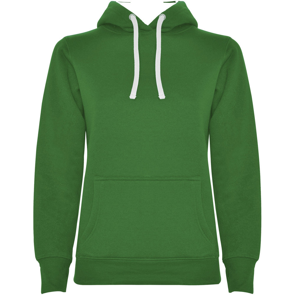 Urban hoodie voor dames - Kellygroen, Wit