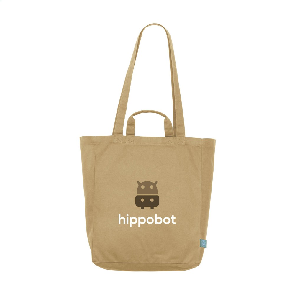 Organic Cotton Canvas Tote Bag (280 g/m²) tas - bruin (± PMS 466C)