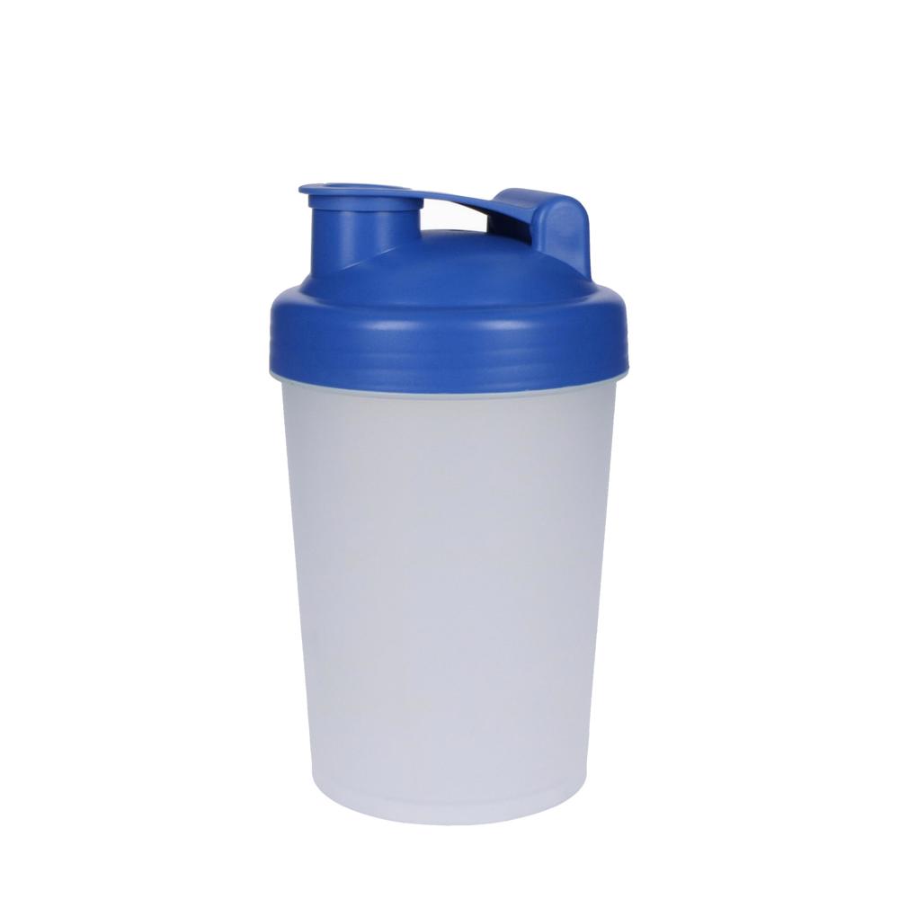 Shaker "Proteïne", 0,40 l - doorschijnend/standaard blauw PP