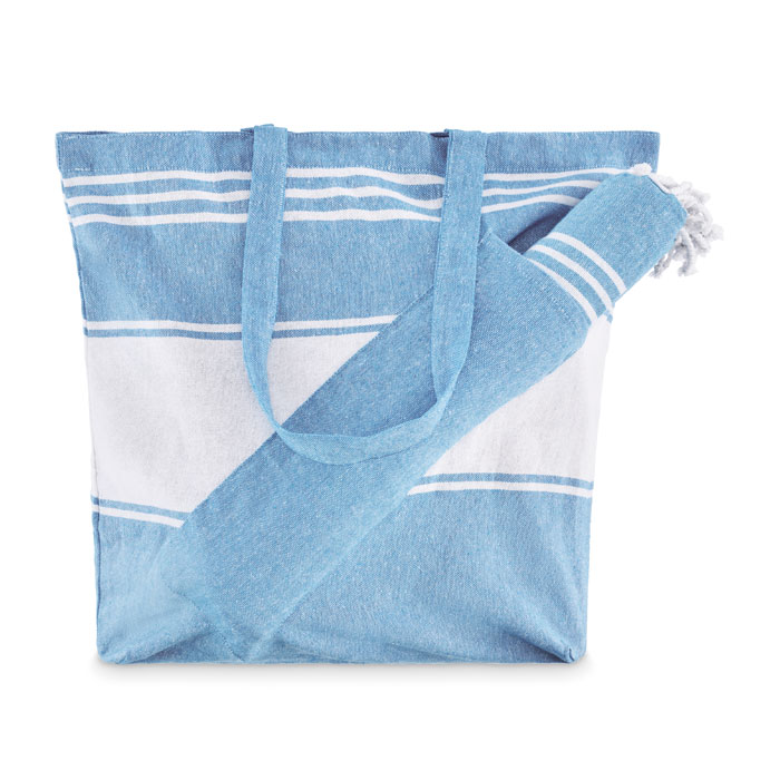 HUMMUM - Strandtas met hamamdoek - Turquoise