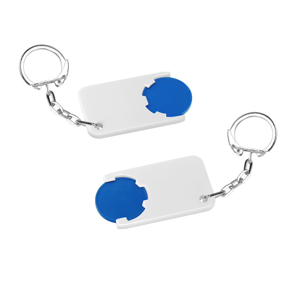 Chiphouder met winkelwagenmuntje 1€ "Beta" - blauw/wit