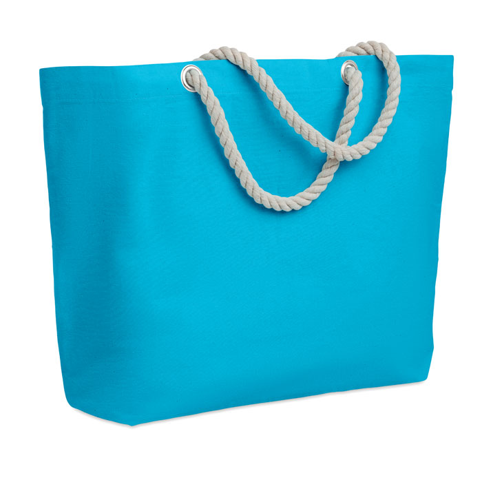 MENORCA - Strandtas met touw handvatten - turquoise