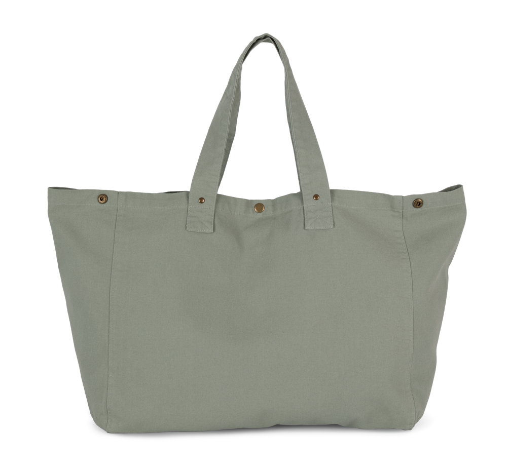 KI3208 - Shopper van verwassen katoen - Washed Green Clay