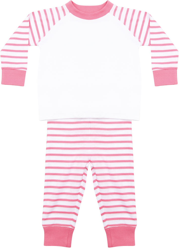 LW072 - Gestreepte pyjamas - Pink / White