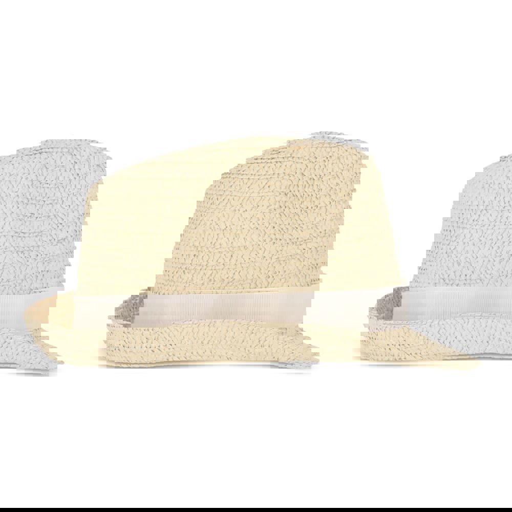 Strohoed met gekleurde band