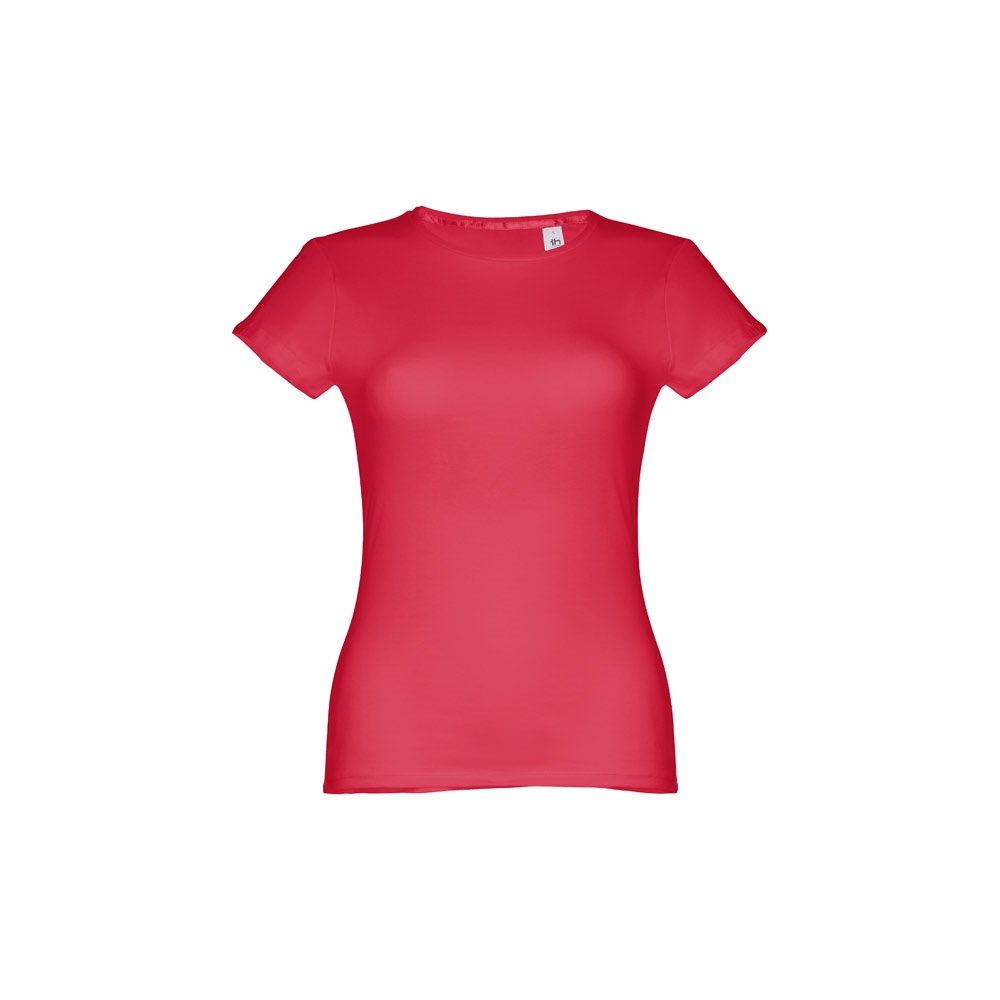 THC SOFIA. Katoenen dames-T-shirt met riem - Rood