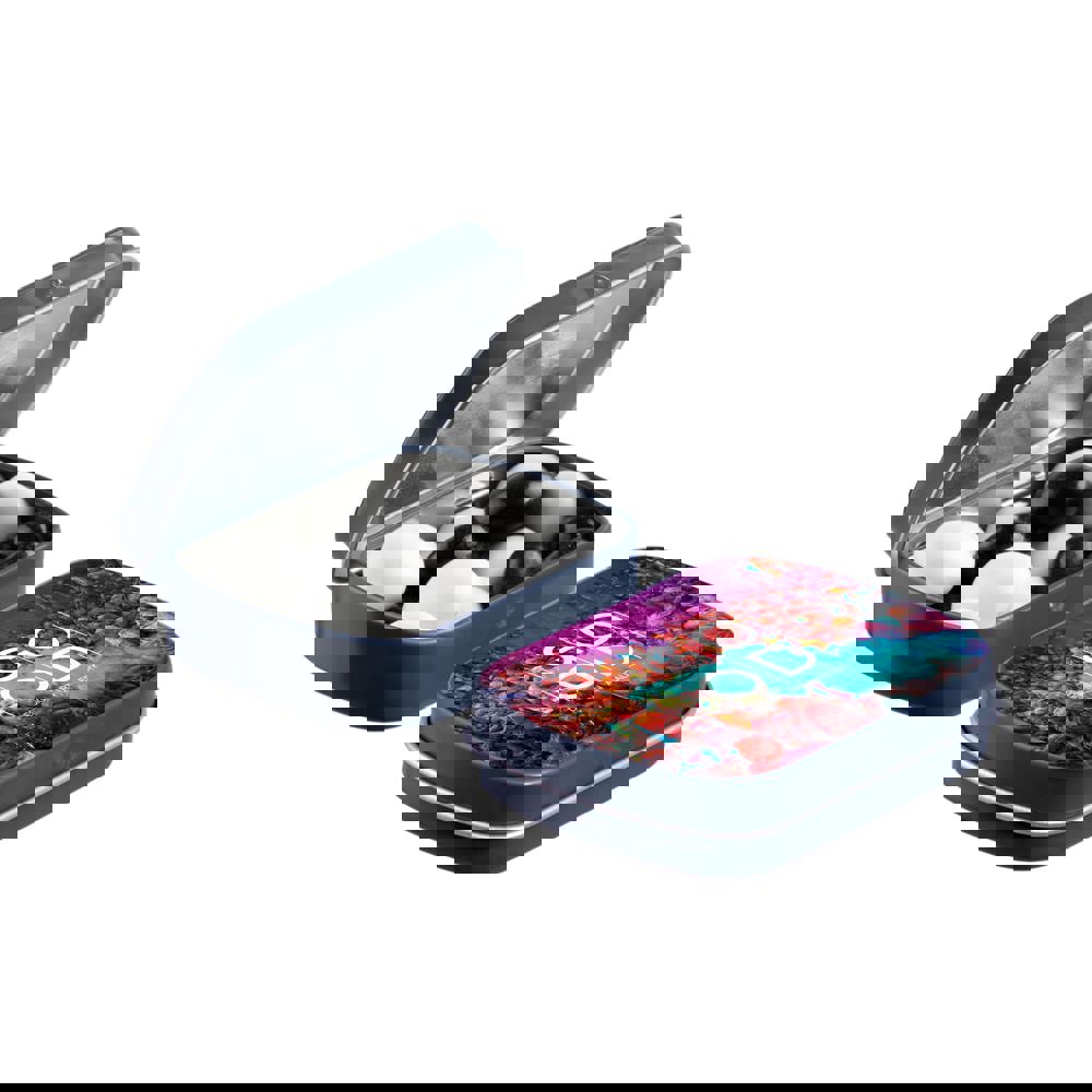 Mini scharnierblikje met snoep - donkergrijs