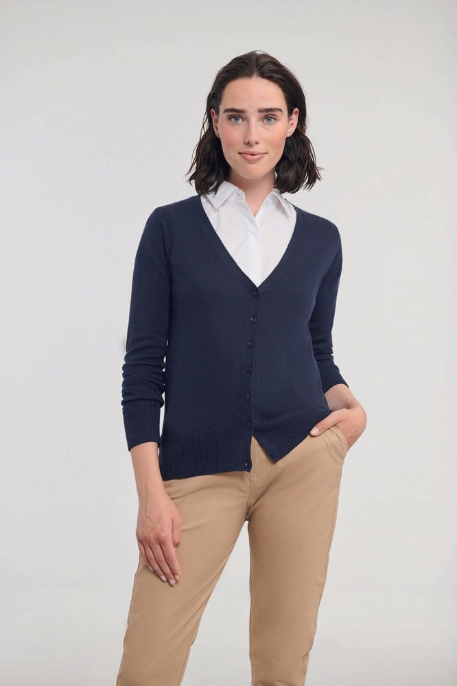 RU715F - Ladies' gebreid vest met V-hals
