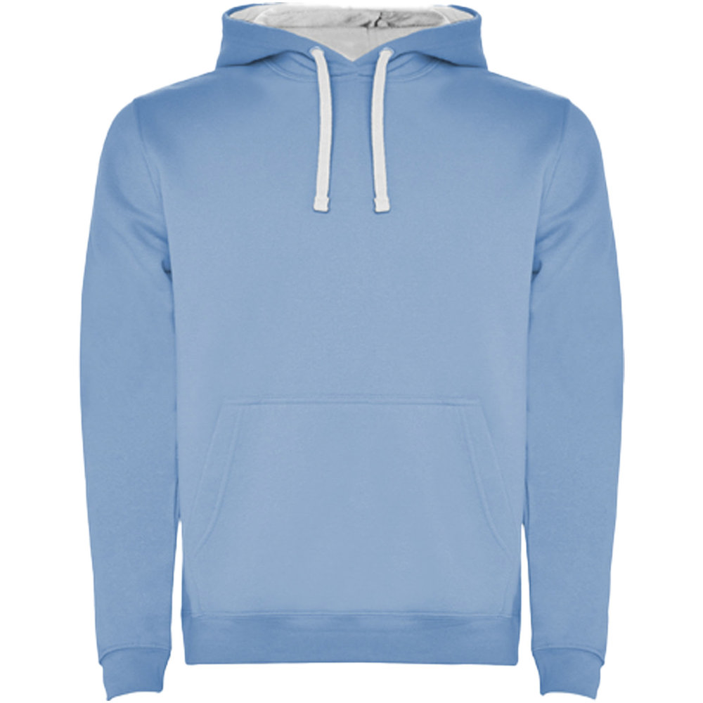Urban hoodie voor heren - Hemelsblauw, Wit