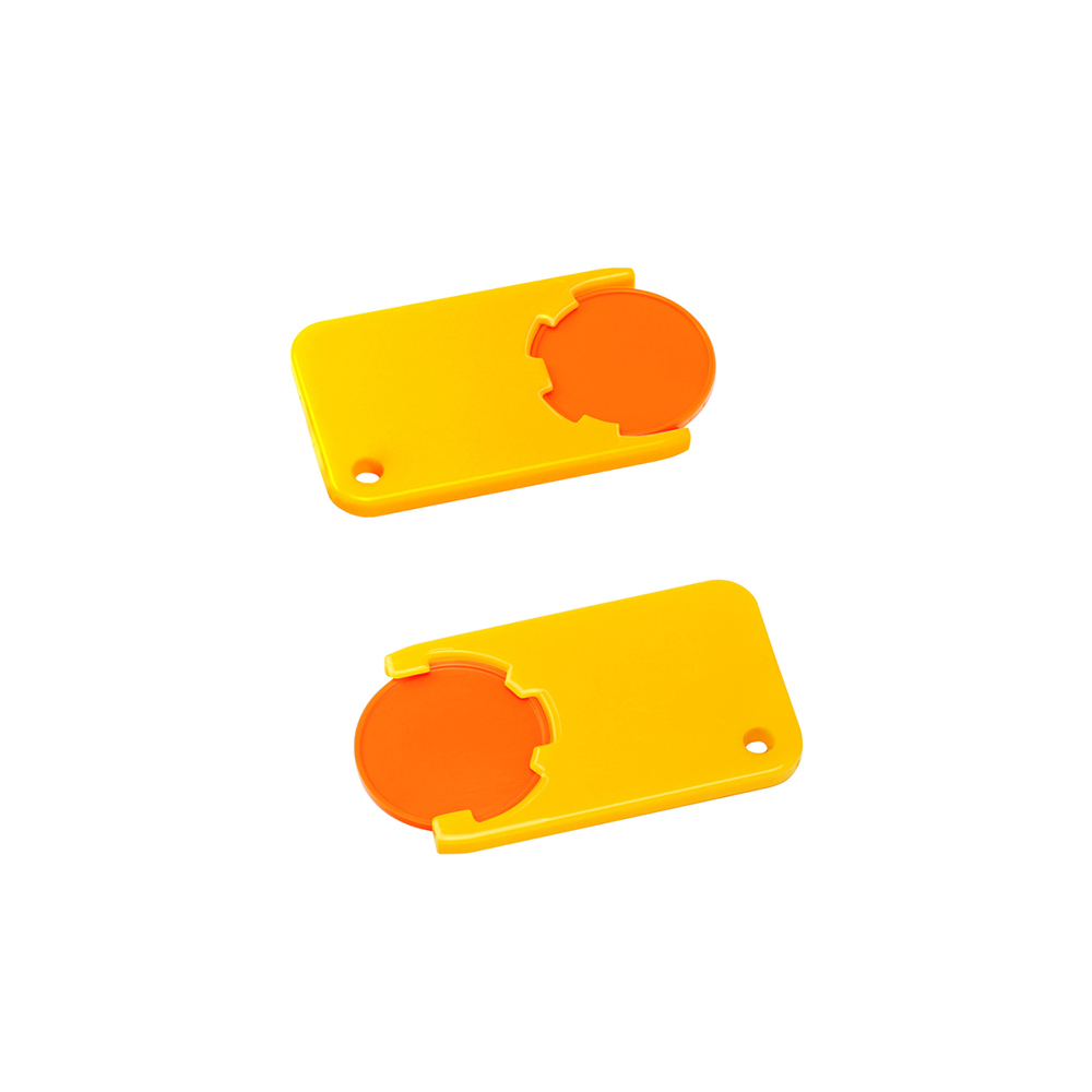 Chiphouder met winkelwagenmuntje 1€ "Beta" - oranje/geel